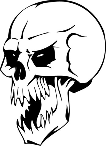 Undead Skull Coloring Page